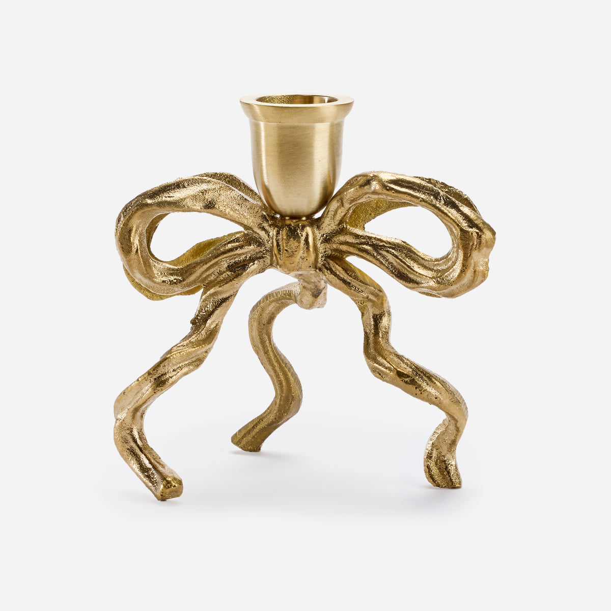 LOVE ALLY Brass Bow Candle Holder