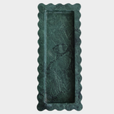Long Scalloped Stone Tray (India Green)