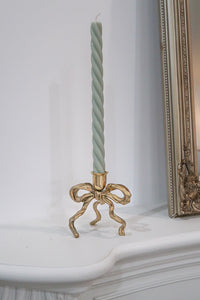 (Pre Order) Silver Coated Brass Bow Candle Holder - Arriving Late May