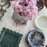 Square Scalloped Stone Tray (India Green)