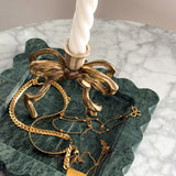 Long Scalloped Stone Tray (India Green)