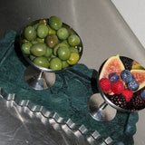 Long Scalloped Stone Tray (India Green)