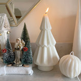 Nordic Christmas Tree Candle (White)