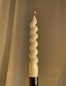 Small Sunday Swirl Candle (Set of 2 - Ivory)