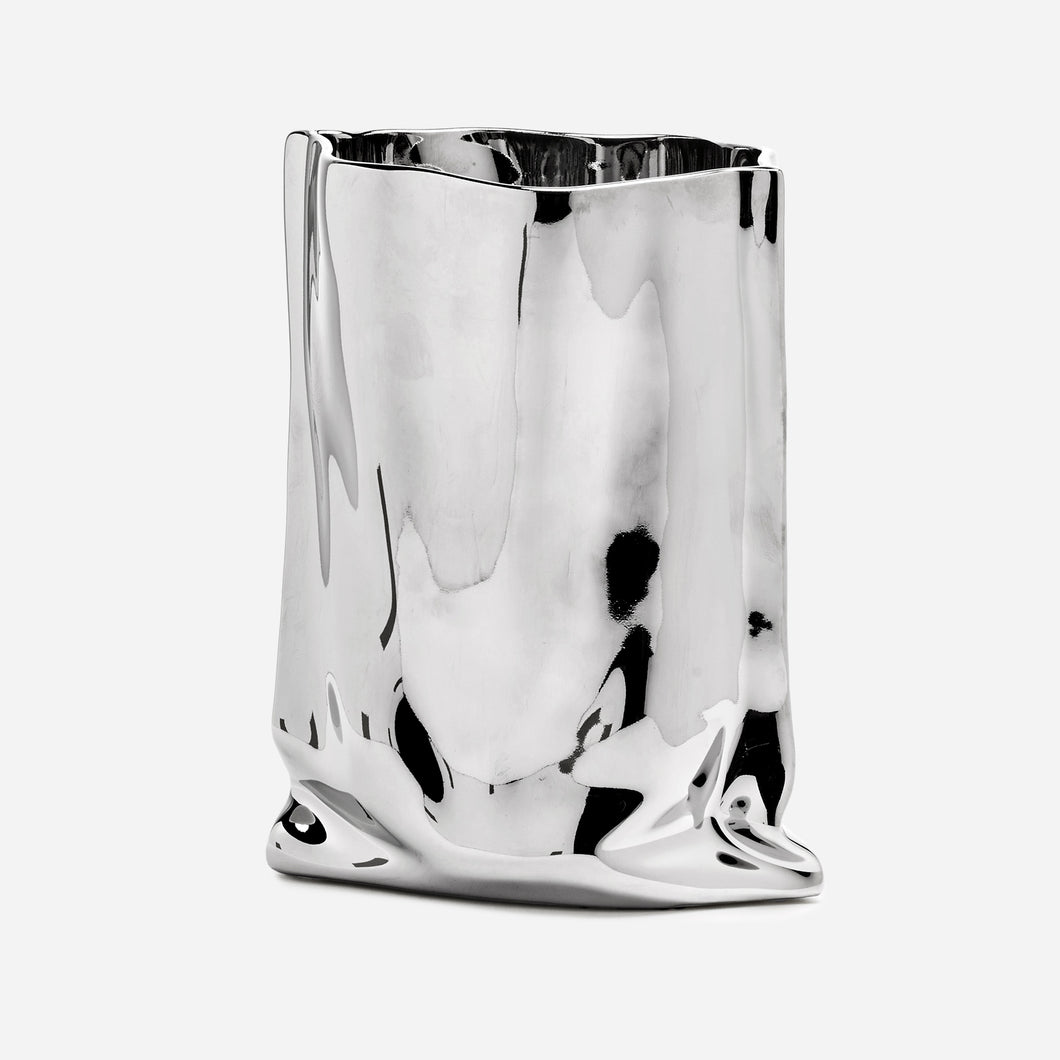 Ceramic Silver Chrome Vase
