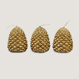 Pinecone Candle Set of 3 (Gold)