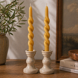 Spiral Beeswax Candlesticks (Pair of 2)