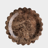 Round Scalloped Stone Tray (Dark Emperador)