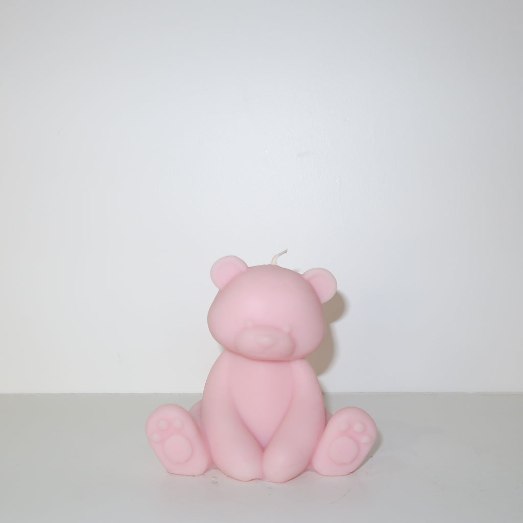 Teddy Bear Candle (Pink)