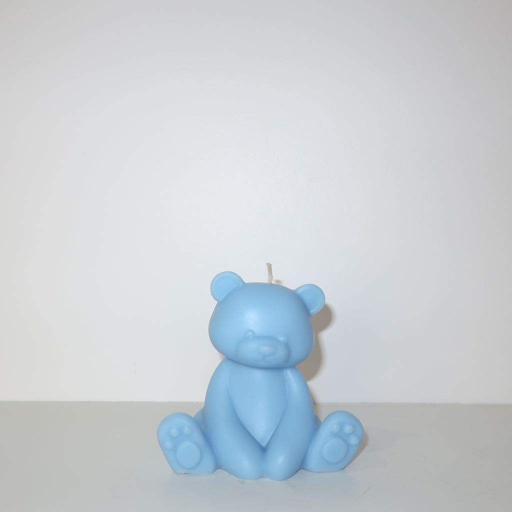Teddy Bear Candle (Blue)