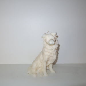 Border Collie Candle (Beige)
