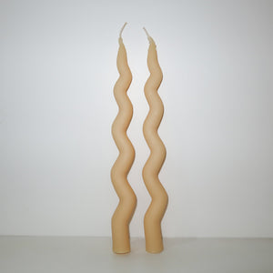 Squiggle Candle (Set of 2 - Ivory)