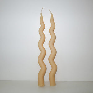 Squiggle Candle (Set of 2 - Sage)
