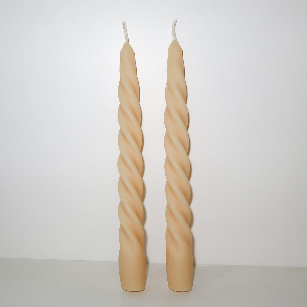 La La twirl candlestick (set of 2 - Ivory)