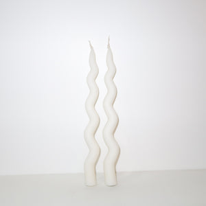 Squiggle Candle (Set of 2 - Ivory)