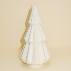 Nordic Christmas Tree Candle (White)