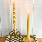 Spiral Beeswax Candlesticks (Pair of 2)