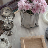 Round Scalloped Stone Tray (Travertine)