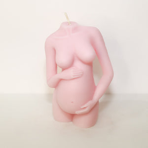 Pregnant Lady Candle (Pink)