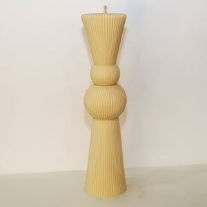 Dominique ridge taper candle - 27cm (Tan)