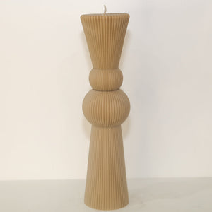 Dominique ridge taper candle - 27cm (Sage)
