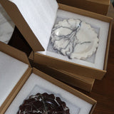 Round Scalloped Stone Tray (Dark Emperador)