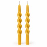 Spiral Beeswax Candlesticks (Pair of 2)