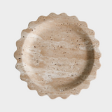 Round Scalloped Stone Tray (Travertine)