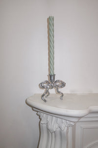 Silver Coated Brass Bow Candle Holder
