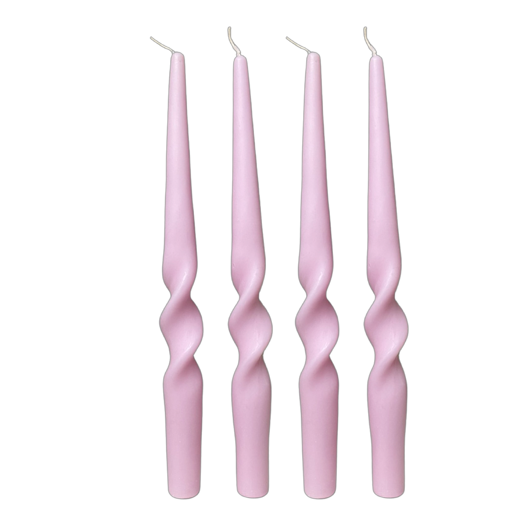 Spiral Candle Lilac (Set of 4)